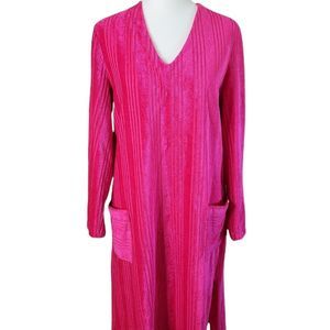 Vanity Fair | Women's 1970s Vintage Pink Intimate Coverup Robe/Dress | Small